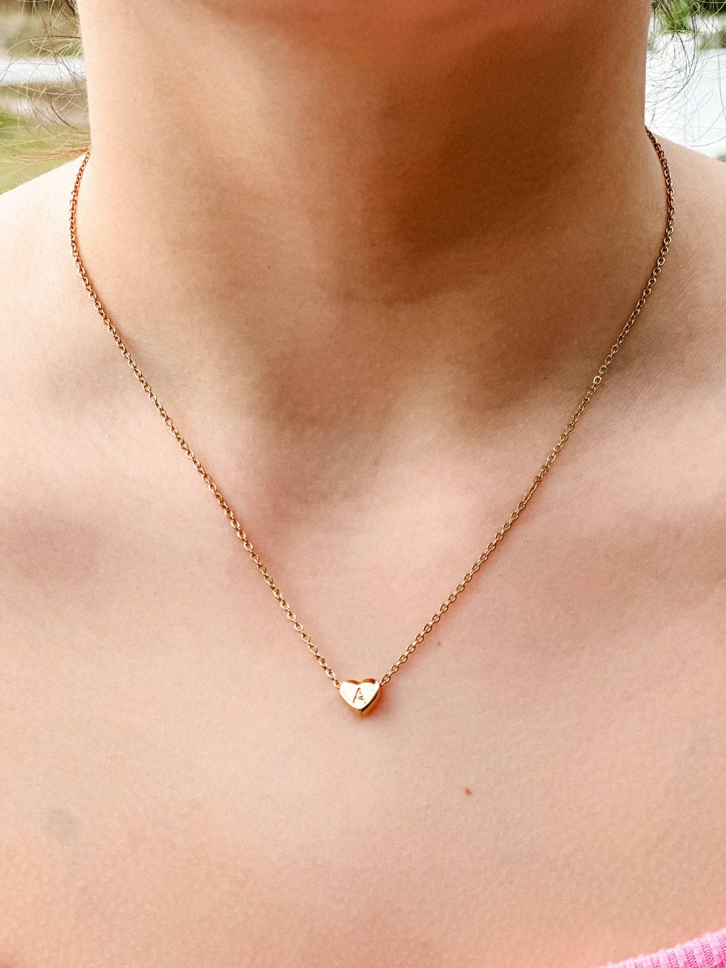 "All My Heart" Initial Gold Necklace: A